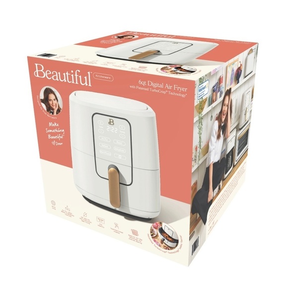 ♠️ New Beautiful 6 Quart Touchscreen Air Fryer White Icing by Drew Barrymore - Picture 9 of 10